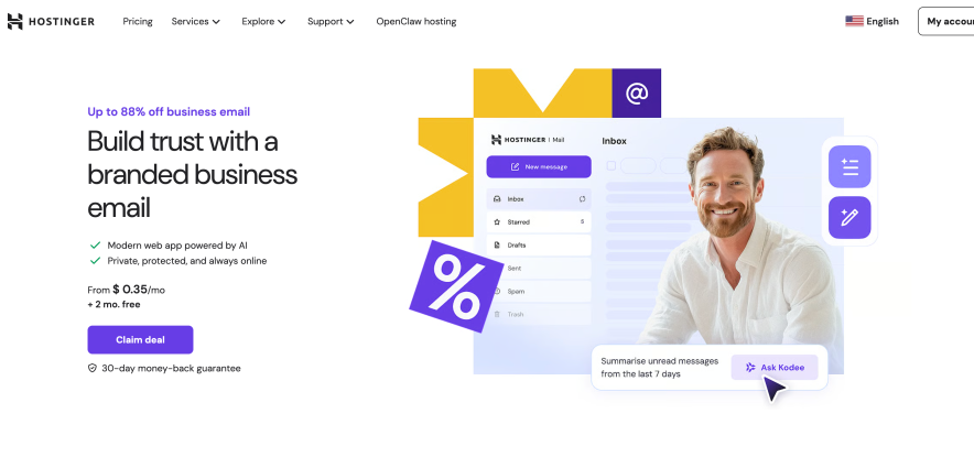 2. Hostinger business email