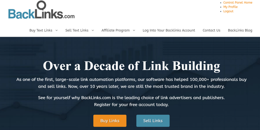 Backlinks.com - paid backlink site