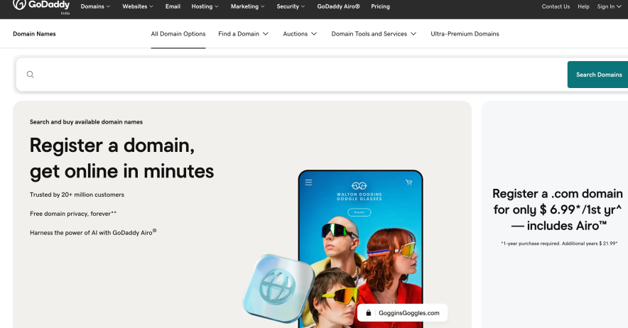 3. GoDaddy