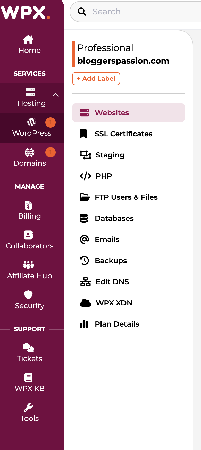 wpx user interface