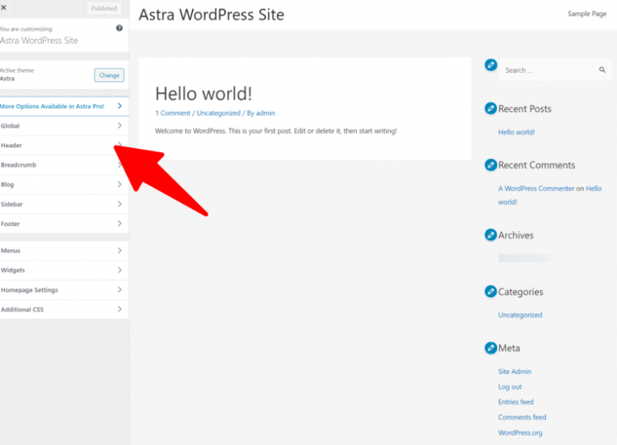 astra interface