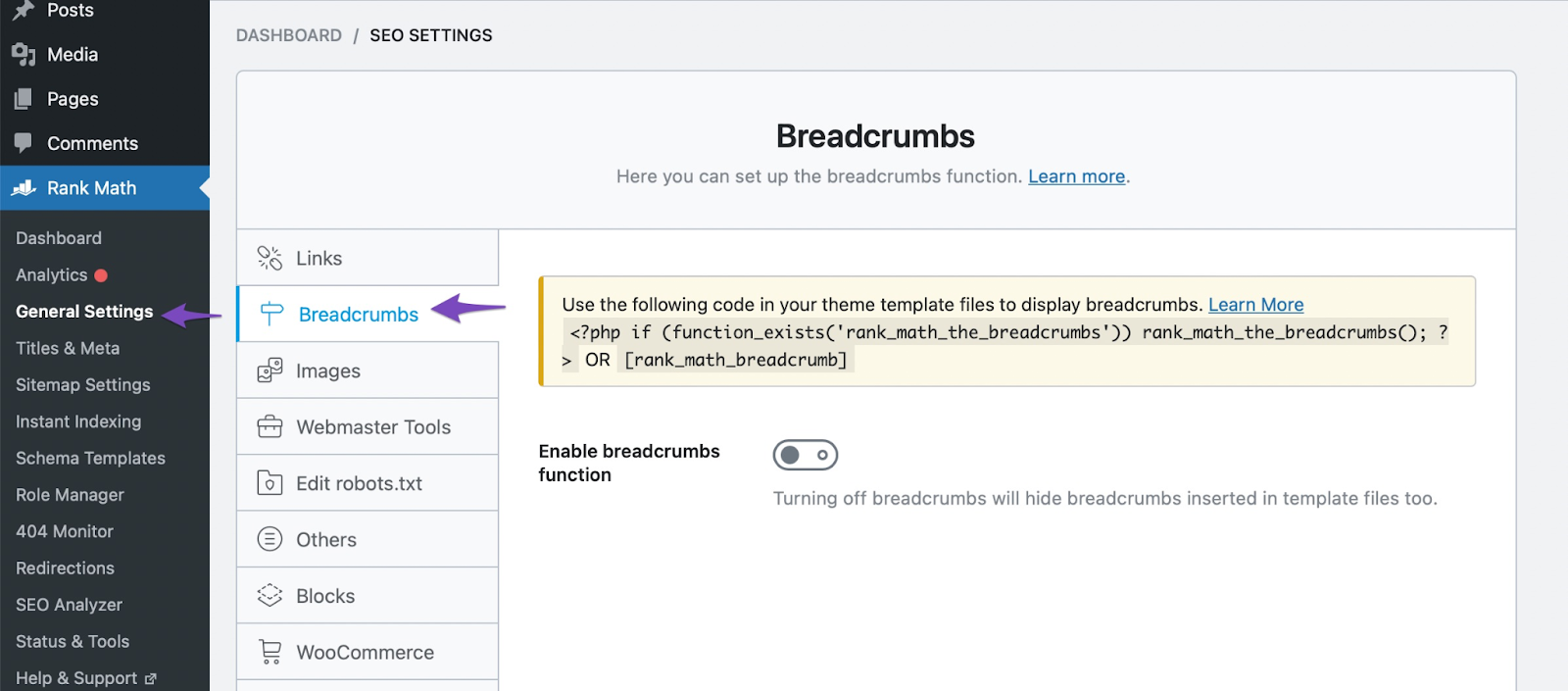 breadcrumbs