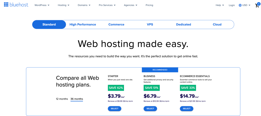 bluehost free domain plans