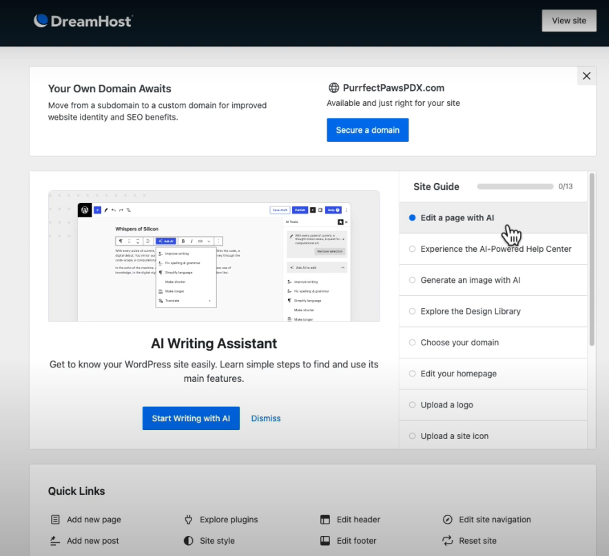 dreamhost ai assistant