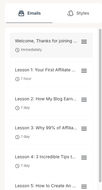 email sequence example in kit