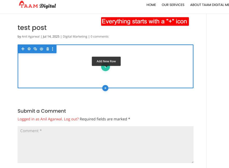 everything starts with a plus icon