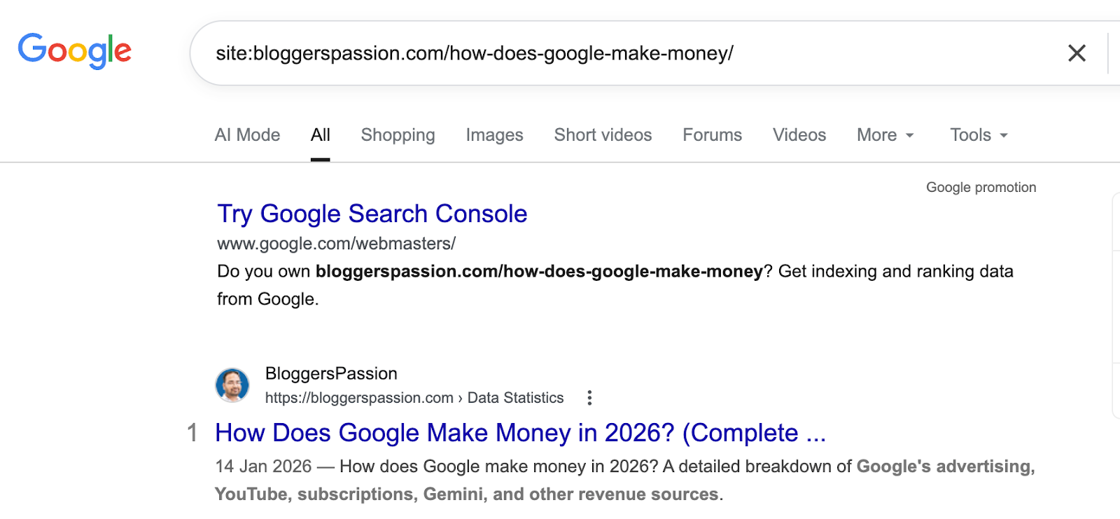 exact url