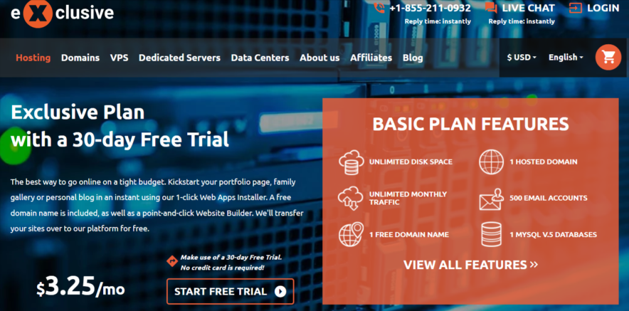 Exclusive Hosting 30 days free