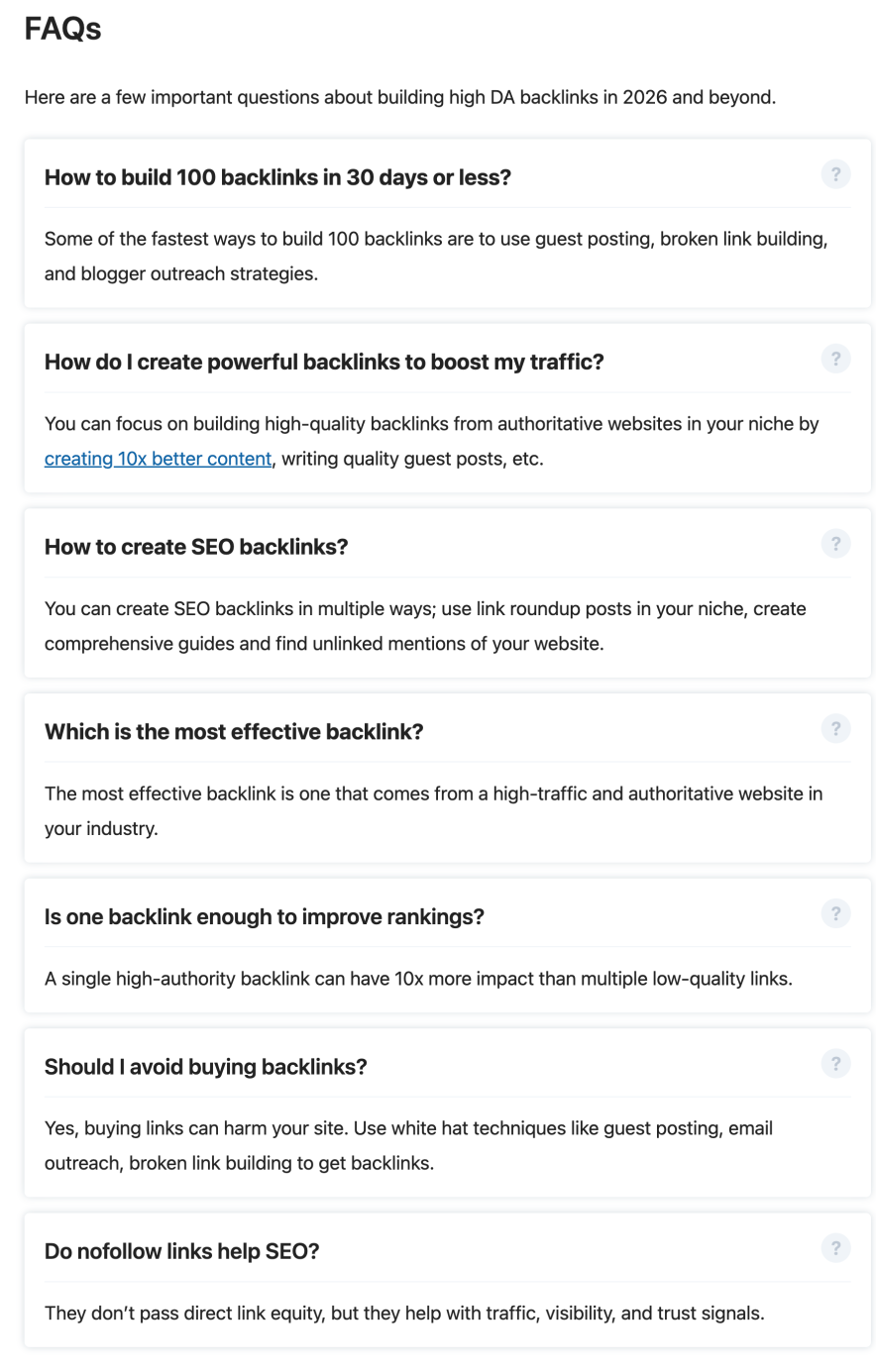 FAQ Example 