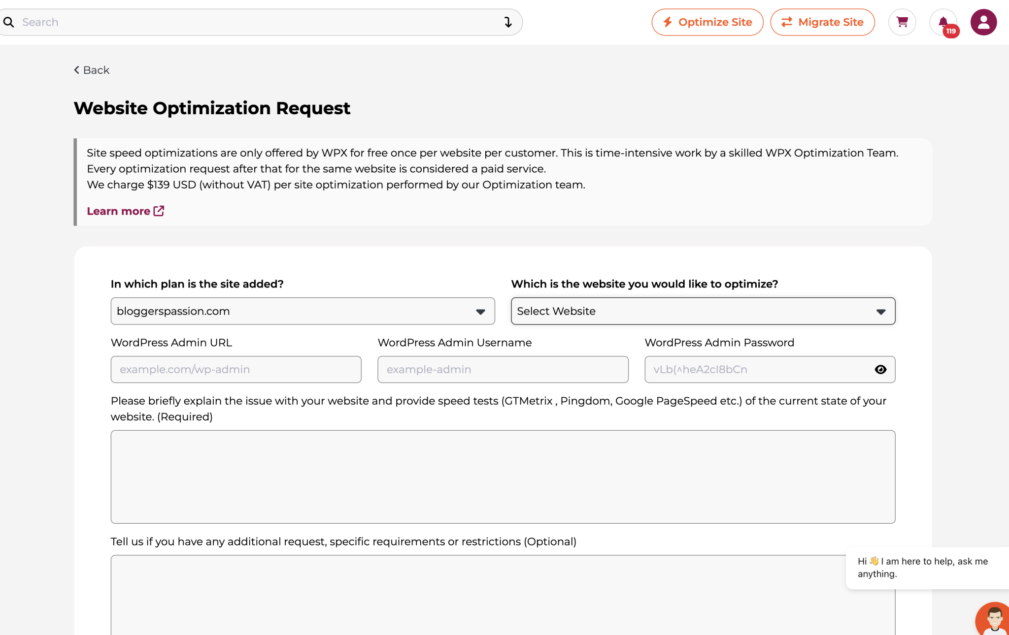 free site optimization feature available in wpx hosting