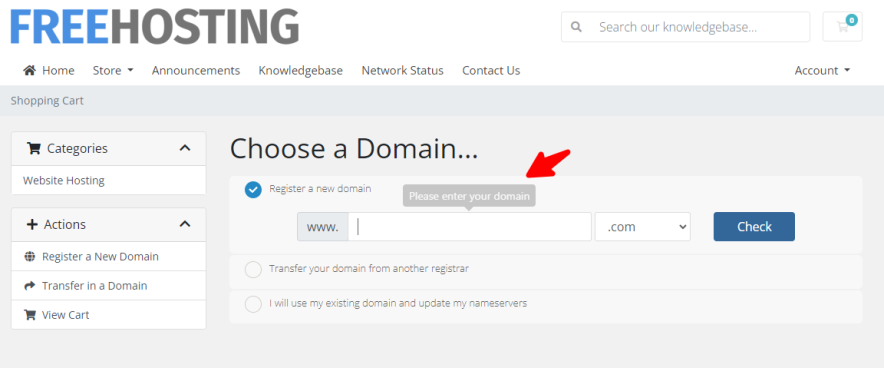 freehosting setup