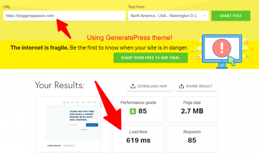 generatepress theme speed