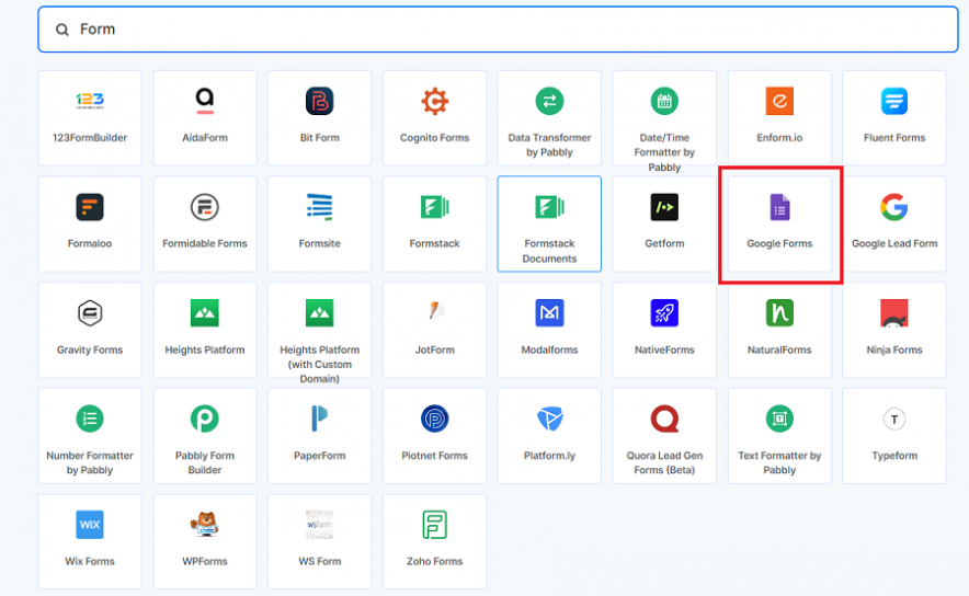 head over to the Pabbly Connect integrations page, then search for the first application