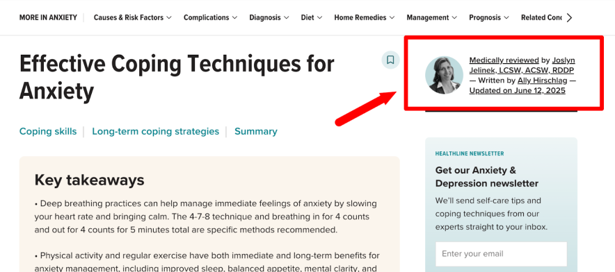 Healthline example