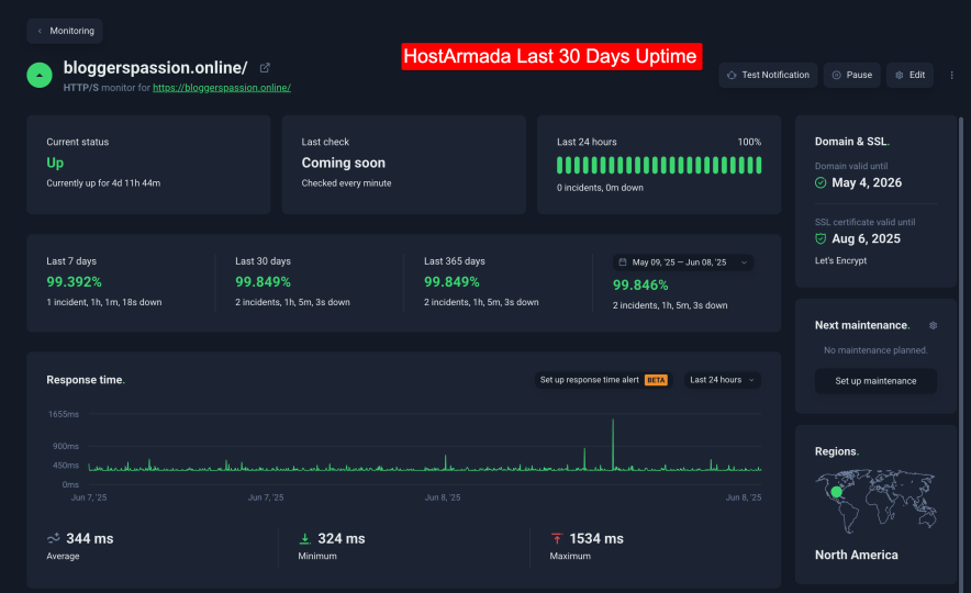 hostarmada uptime
