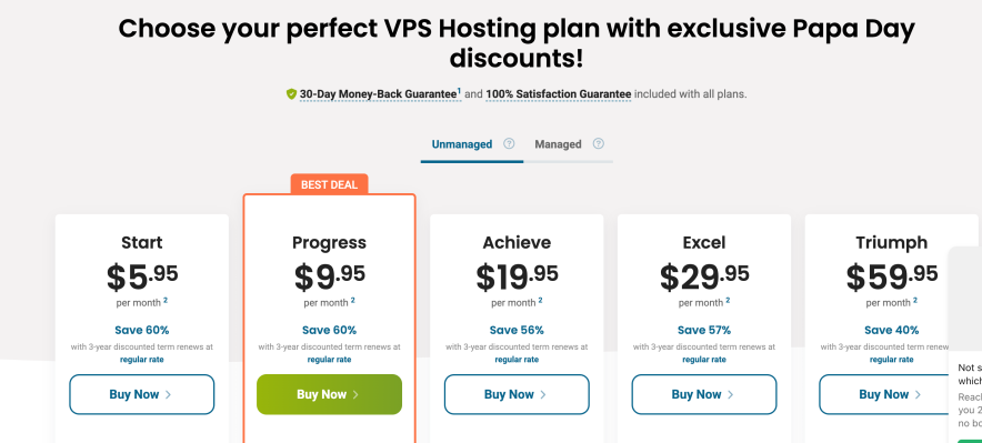 HostPapa VPS hosting plans