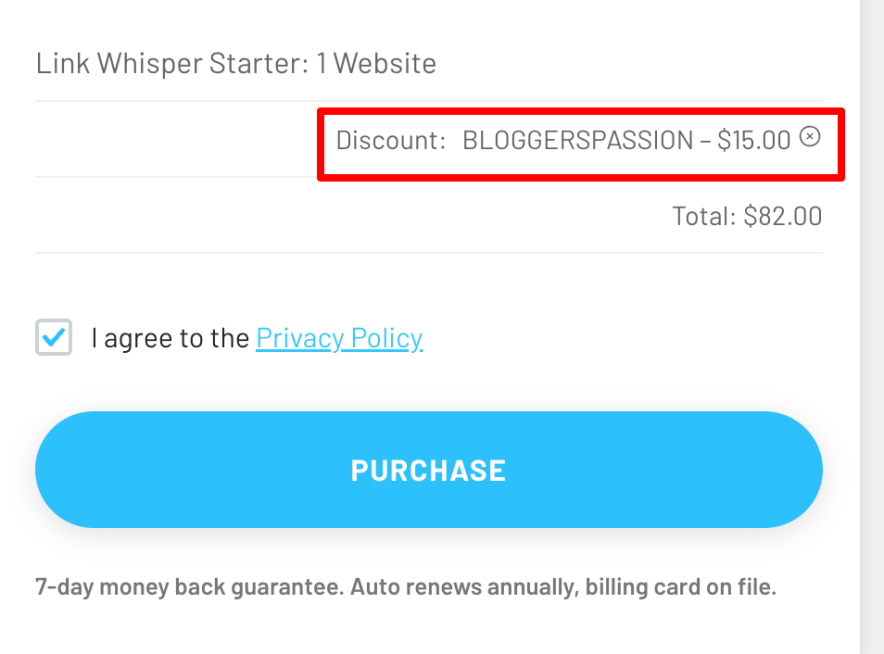 link whisper checkout discounted price