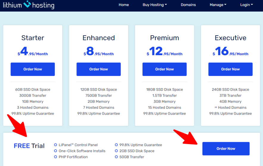 lithium free web hosting