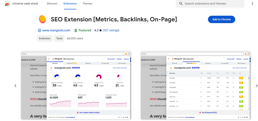 mangools chrome extension
