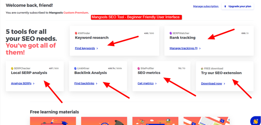 mangools user interface review