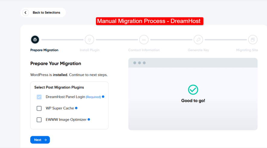 manual migration process in dreamhost