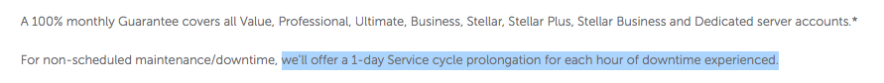 Namecheap 100% uptime guarantee