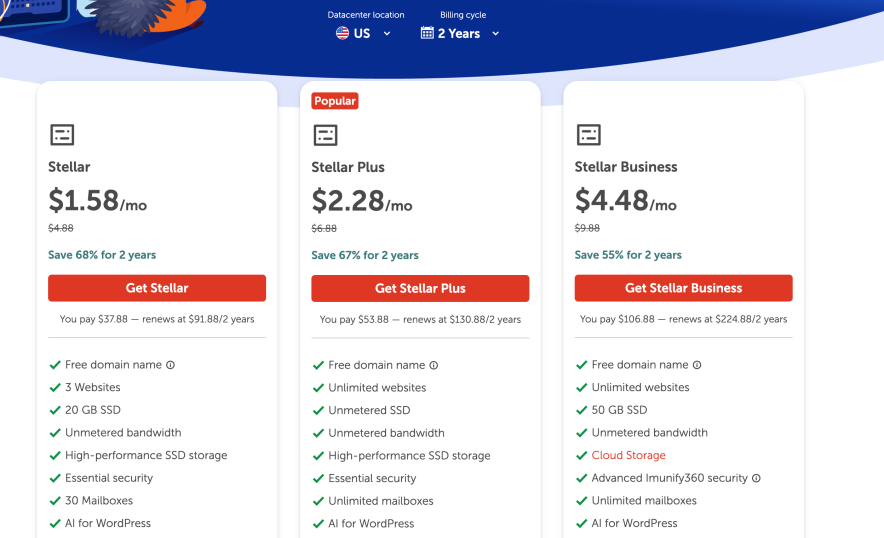 Namecheap shared hosting plans pricing