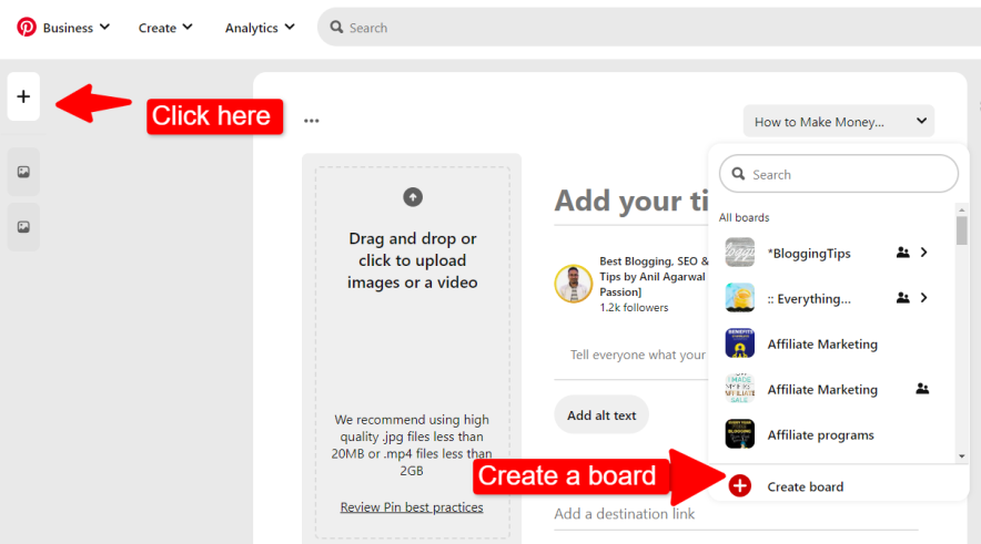pinterest profile