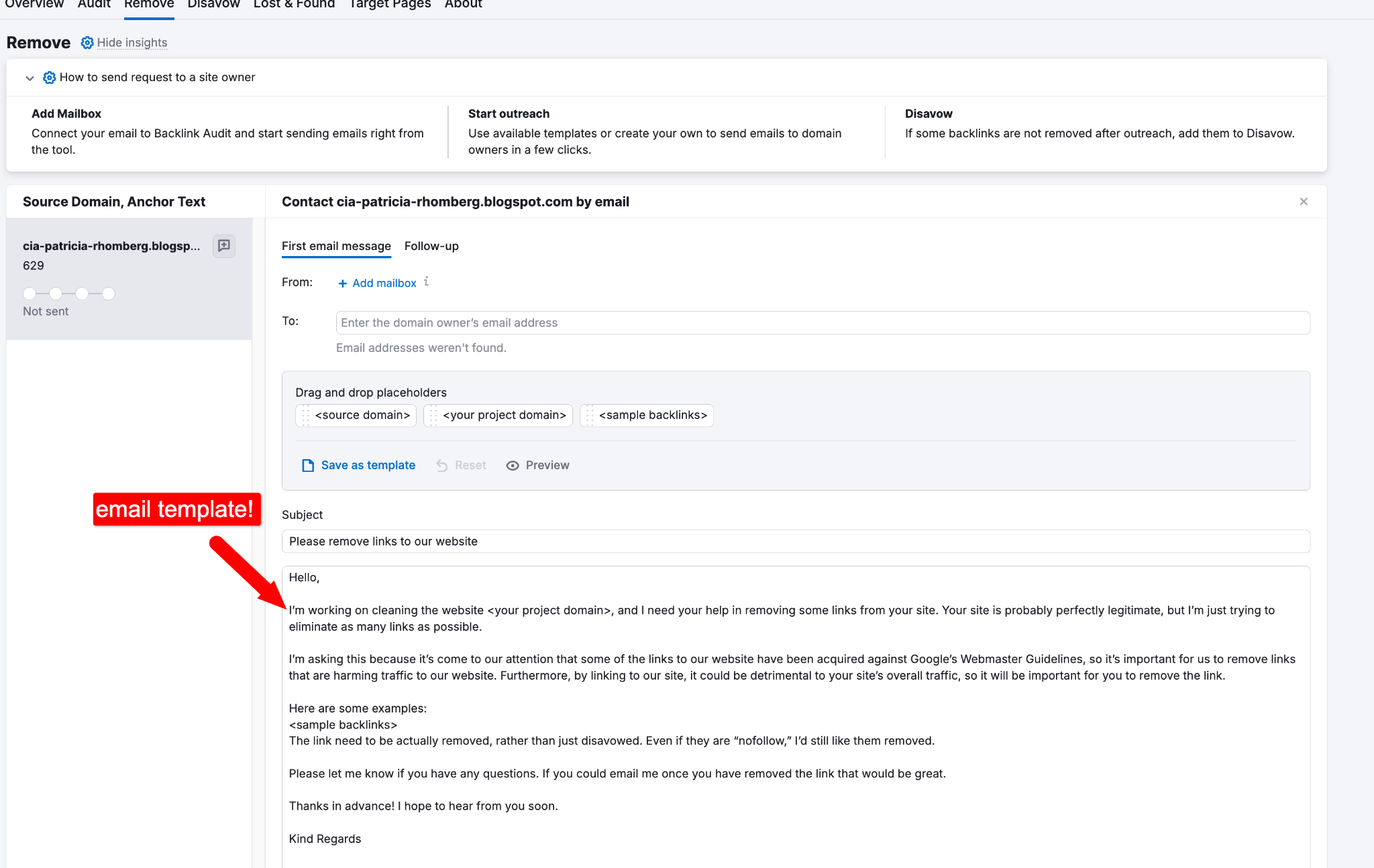 pre-made email