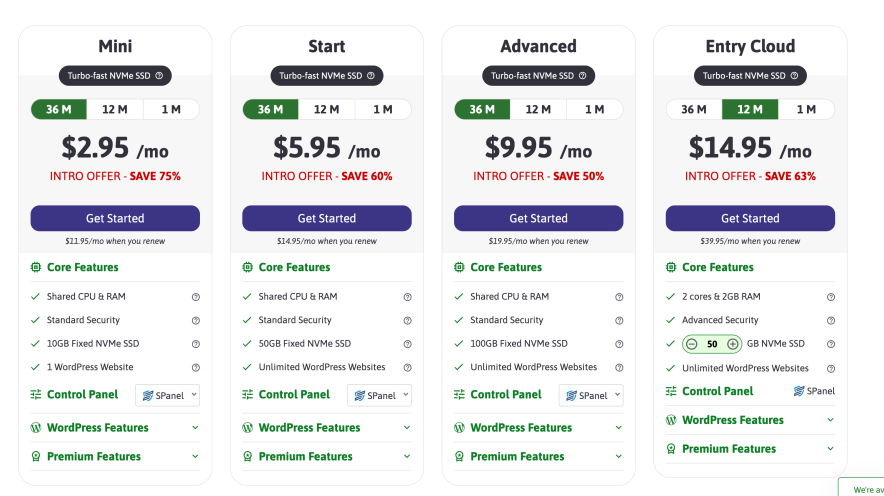 Scala web hosting plans