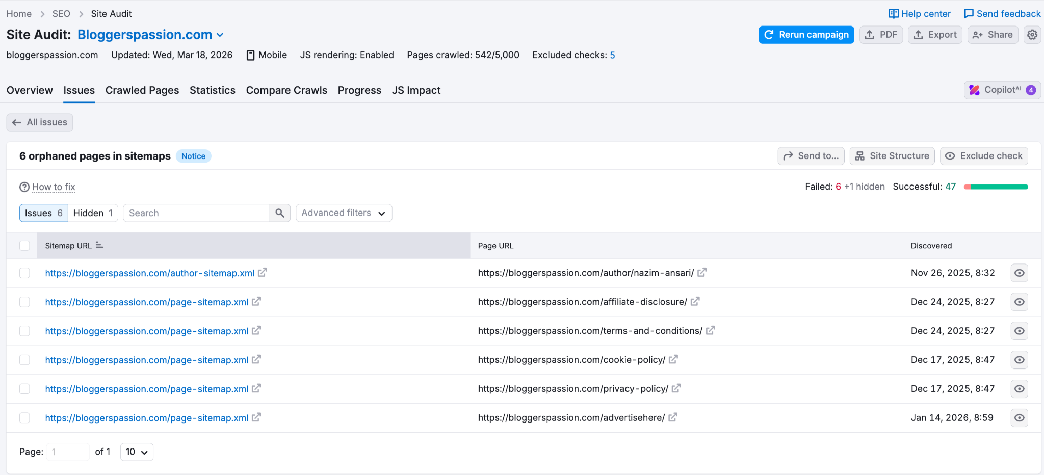 Semrush Site Audit