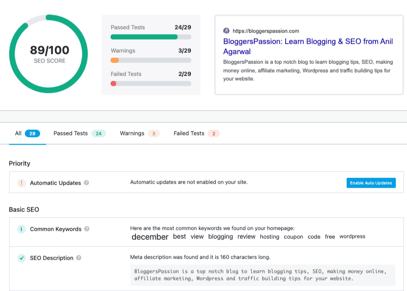 Rank Math SEO Score