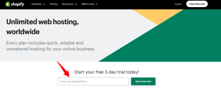 shopify web hosting free trial no credit card
