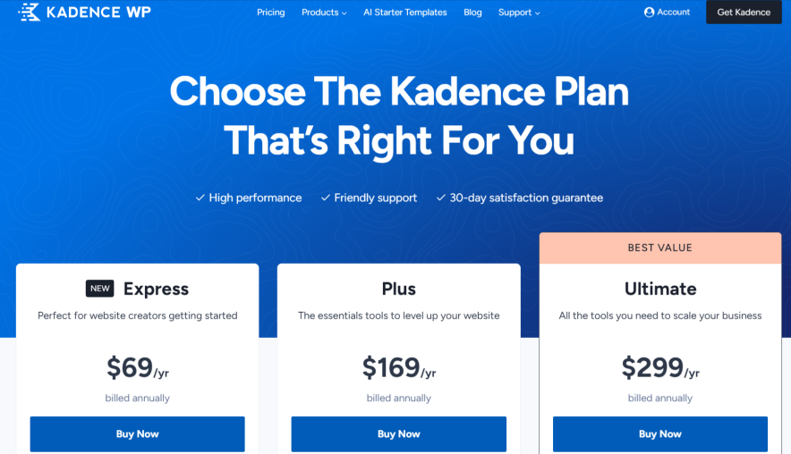 step 1 choose the kadence plan that fits your needs
