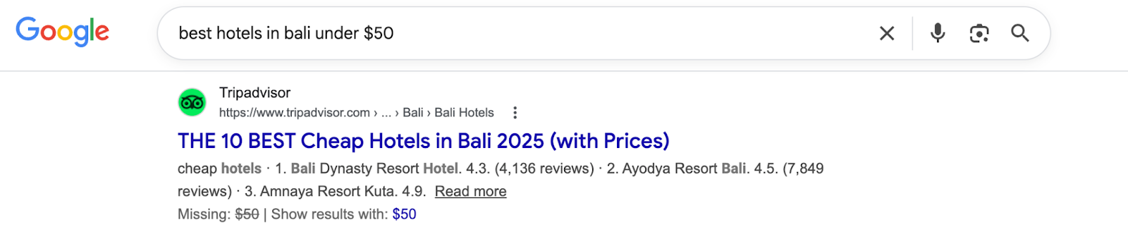 TripAdvisor example