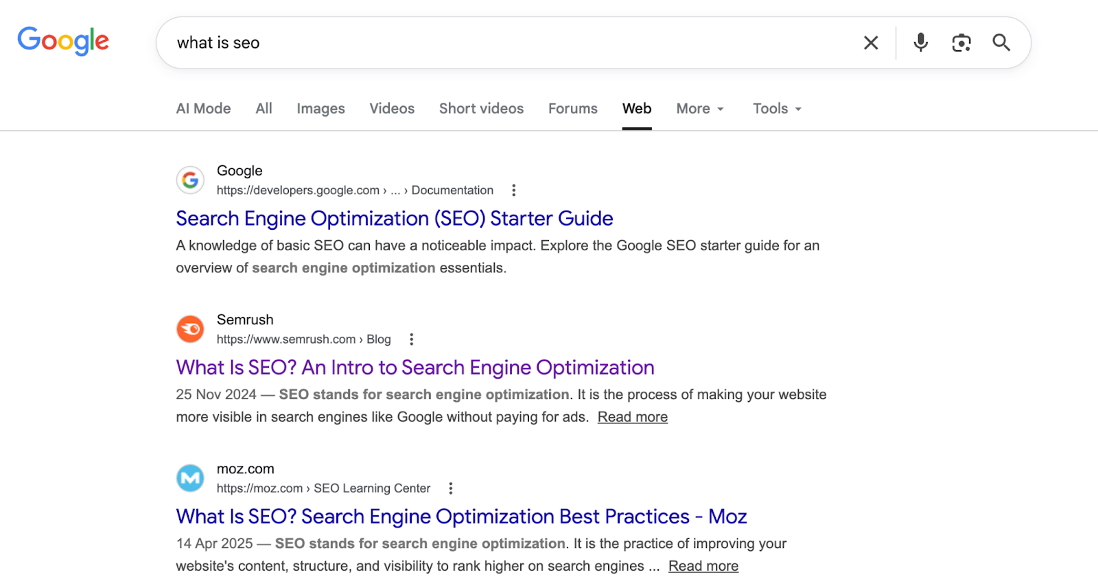 Web only search