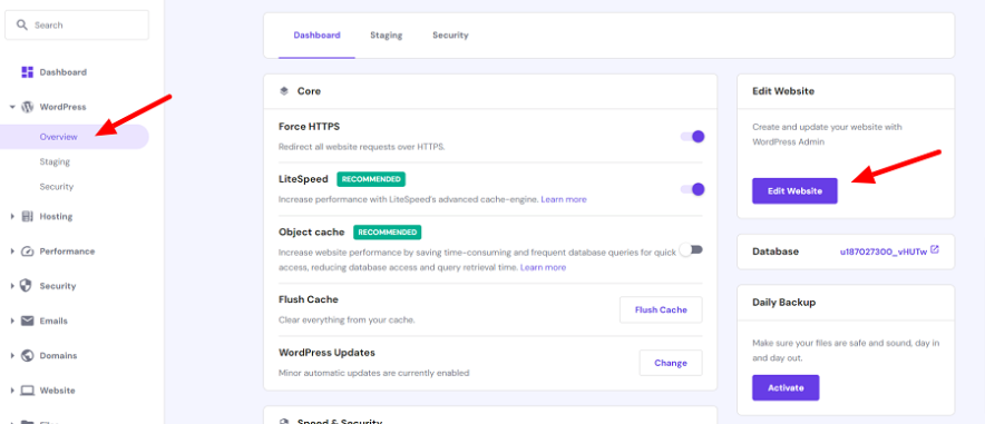 hostinger hosting panel