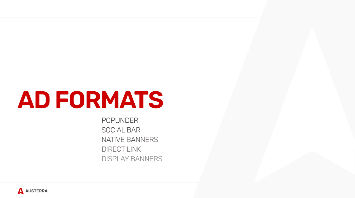 Adsterra Ad Formats