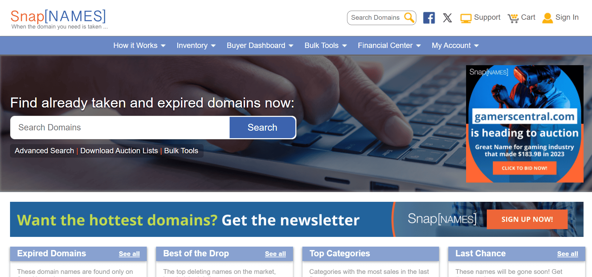Aged Domain Name Auction Marketplace Buy