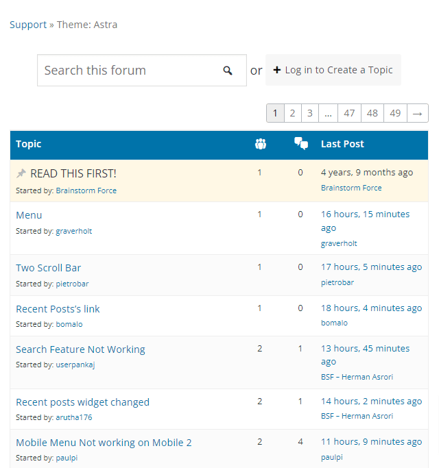 astra support