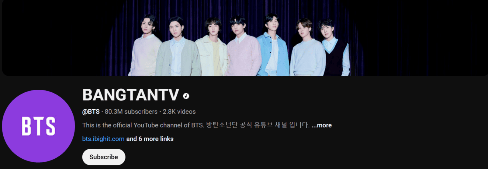 BANGTANTV Youtube channel