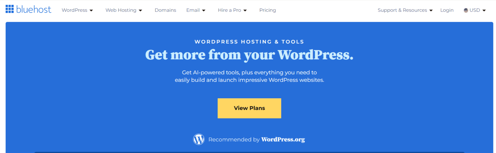 3. Bluehost - Best Affordable WordPress Hosting for 3 Years