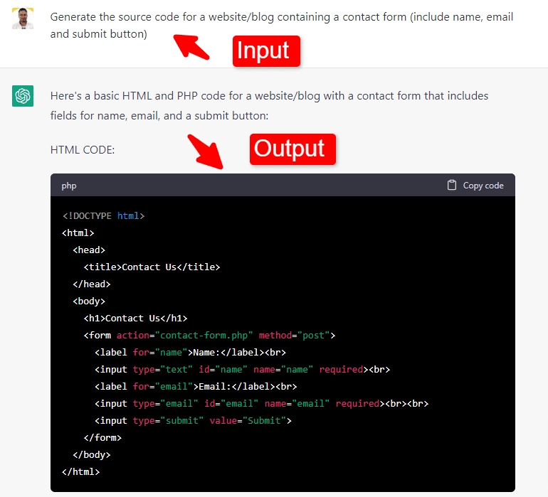 chatgpt contact form