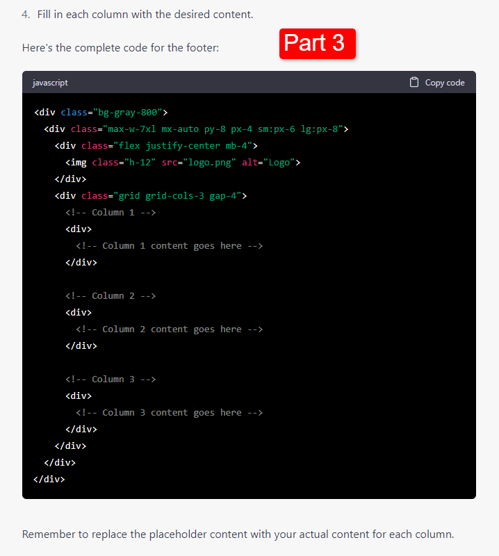 chatgpt footer