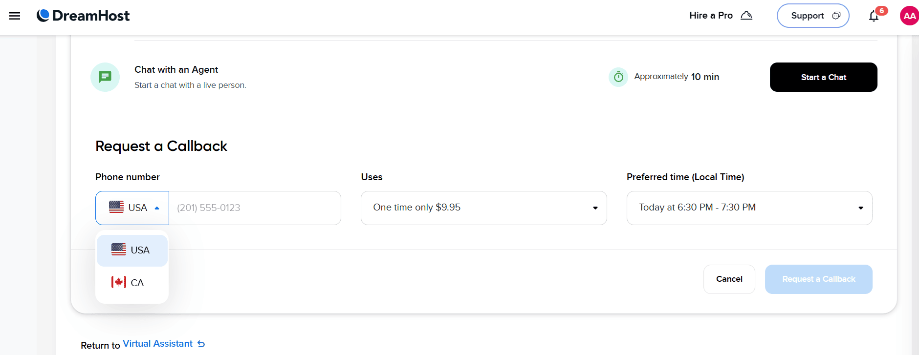 dreamhost phone support