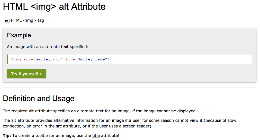 Image Alt Attributes