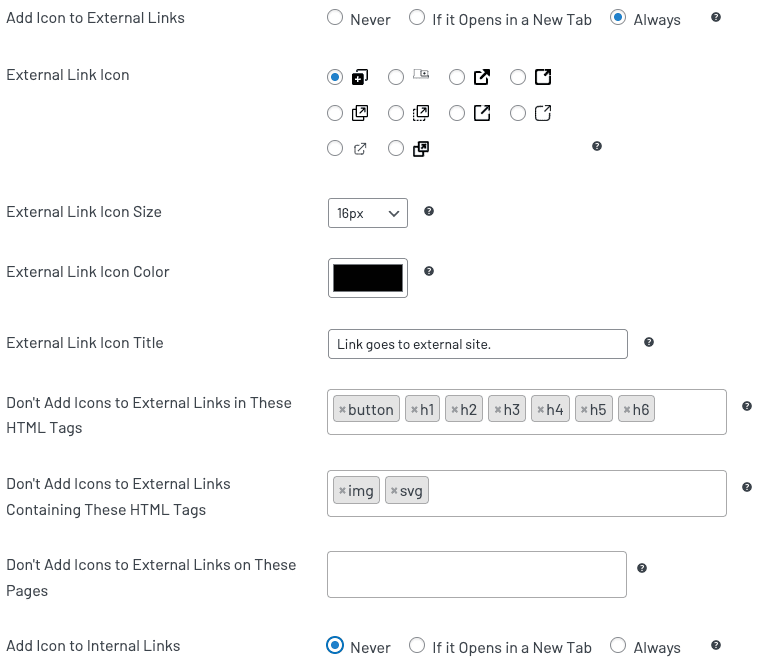 link whisper accessible links settings