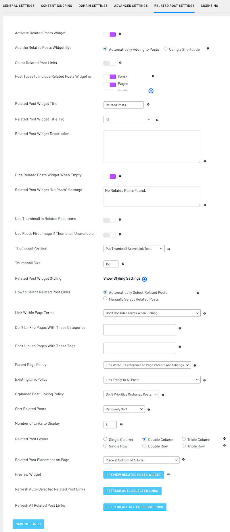 link whisper related post settings