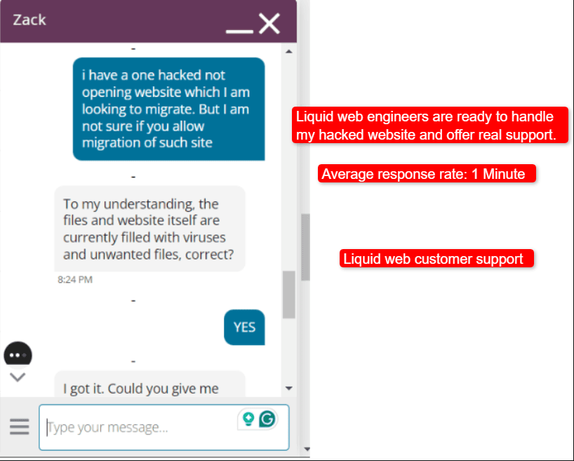 liquid web customer support