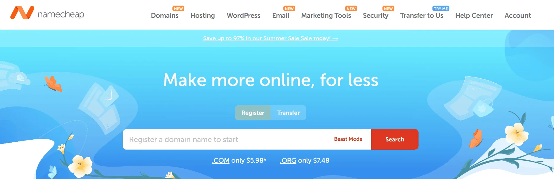 5. Namecheap - Best for Domain Registration